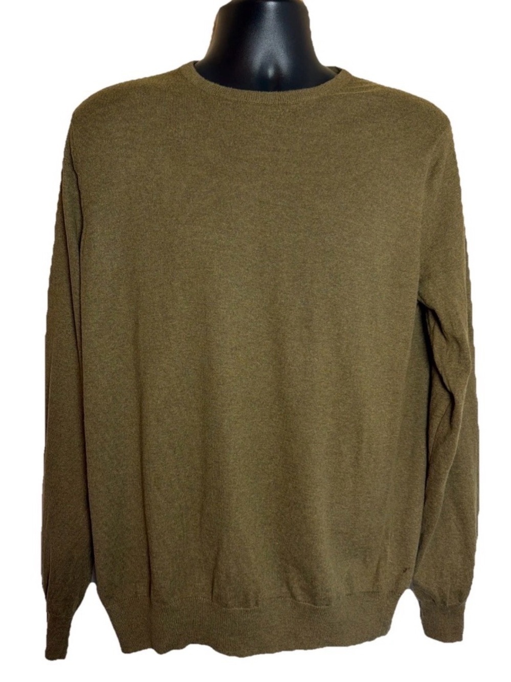 J. Crew  Men's Cashmere Cotton Blend Crew Neck Sweater - Large Green